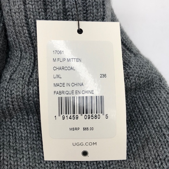 UGG Grey Flip Mittens Gloves NWT - Picture 6 of 8